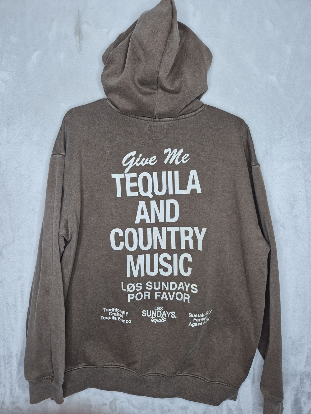 Los Sundays Give Me Tequila and Country Music Brown Hoodie XXL 2XL